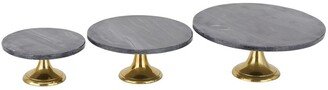 The Novogratz Set Of 3 Black Aluminum Cake Stand With Gold Base