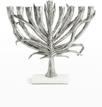 Palm Nickel-Plated Small Menorah