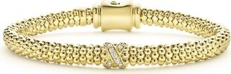 Embrace Diamond Station Caviar Beaded Bracelet