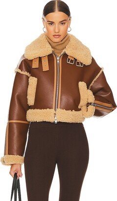 Helsa Cropped Faux Shearling Jacket