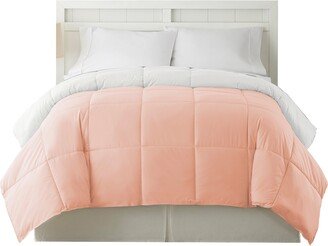 Genoa Twin Size Box Quilted Reversible Comforter The Urban Port, White and Pink