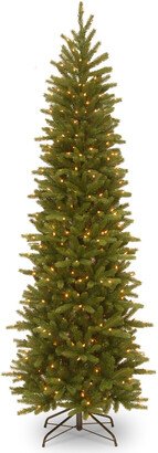 National Tree Company 7.5Ft Feel-Real Grande Fir Pencil Slim Hinged Tree With 350 Clear Lights