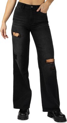 Juniors' High-Rise Skater Wide-Leg Jeans