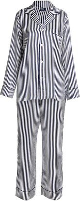 Heritage Laurel Striped Silk Pajama Set