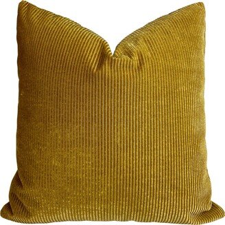 Mustard Velvet Pillow Cover - Corded Texture Butternut Goldenrod Sunflower High End Designer Yellow