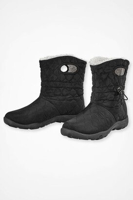 Women's Vista Quilted Fleece Boots by Walk With Me - Black - 6