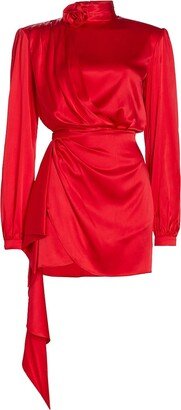 Rocky Satin Silk-Blend Minidress