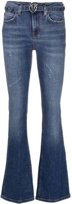 Belted Flared Jeans-AA