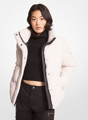 Faux Shearling Quilted Puffer Jacket