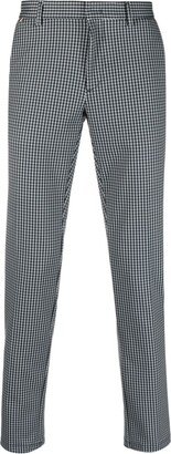 Houndstooth Slim-Fit Tailored Trousers-AA