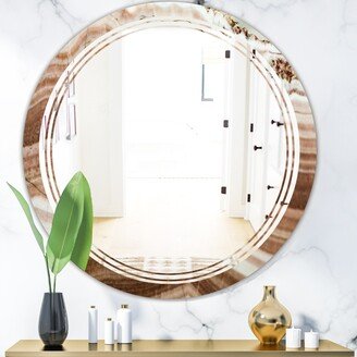 Designart 'Crystals minerals and stones' Printed Modern Round or Oval Wall Mirror - Triple C