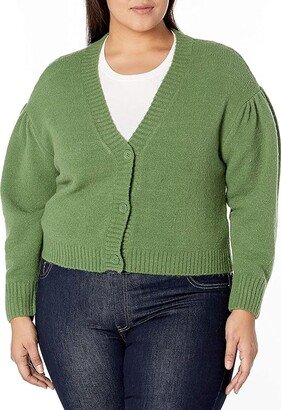 Women's Cropped Cardigan (Kissy Green) Women's Sweater