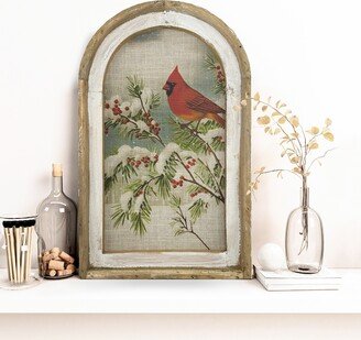 Winter Cardinal Wall Art | 14 X 22 Christmas Woodland Hanging Farmhouse Xmas Decor