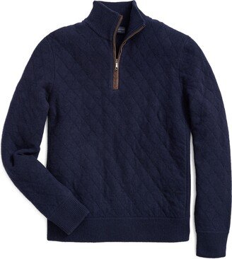 Quilted Wool & Cashmere Quarter Zip Sweater