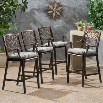 Waterbury Outdoor Aluminum Barstool with Cushion