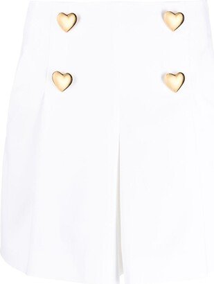 Heart-Shaped Button Detail Shorts