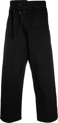 Asymmetric Straight-Leg Cotton Trousers