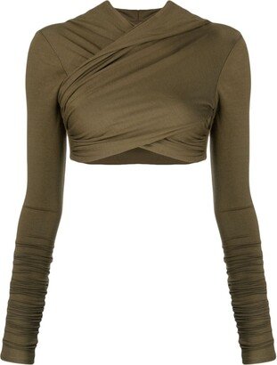 CONCEPTO Long-Sleeve Hooded Crop Top