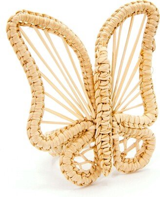 Washein Set X 4 Woven Natural Iraca Straw Butterfly Napkin Rings