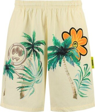 Barrows Palm Tree-Printed Knee-Length Track Shorts