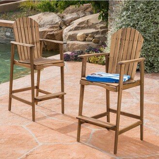 Malibu 2pk Acacia Wood Adirondack Barstools - Natural