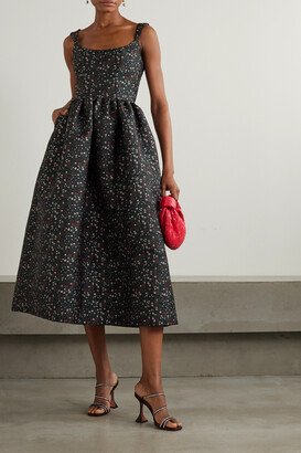 Apple Metallic Floral-jacquard Midi Dress - Multi