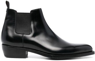 pointed-toe leather Chelsea boots