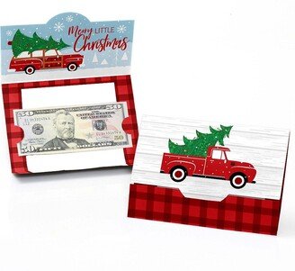 Big Dot Of Happiness Merry Little Christmas Tree Truck and Car Money & Gift Card Holders - 8 Ct