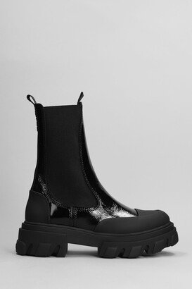 Combat Boots In Black Leather-AT