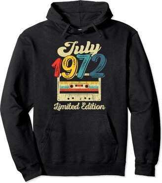 51 Years Old Gifts Retro July 1972 Cassette 51st Birthday Pullover Hoodie