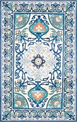 Floral Leda Area Rug Blue