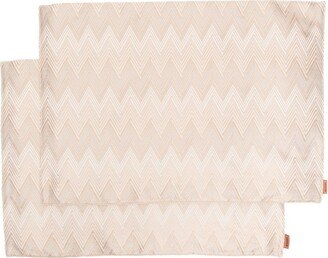 Diagonal Stripe-Pattern Table Cloth Set Of 2