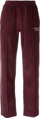 Velour Side-Stripe Track Pants