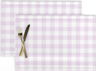 Lavender Gingham Placemats | Set Of 2 - Ginghampurple By Longdogcustomdesigns Easter Nursery Light Purple Cloth Spoonflower