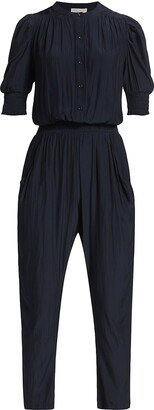 Tracey Button-Front Crop Jumpsuit