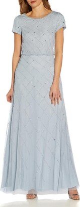 Womens Mesh Maxi Evening Dress-AA