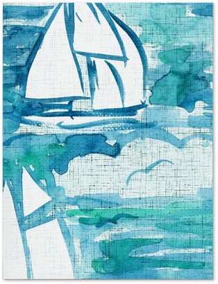 Journals: Sailboats Sailing Watercolor Loosely Painted - Blue Journal, Blue