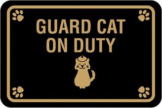 Classic Framed Paws, Guard Cat On Duty Wall Or Door Sign