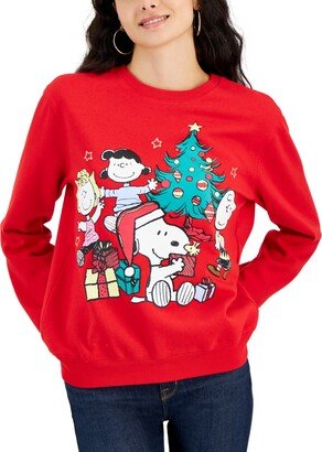 Love Tribe Juniors' Christmas Snoopy & Friends Festive Graphic Sweatshirt