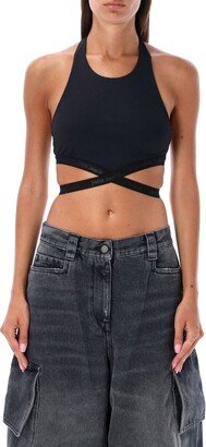 Cut-Out Detailed Ribbed Sports Bra