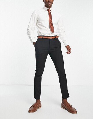 plain super skinny suit pants in black