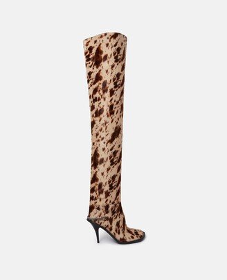 Ryder Appaloosa Print Velvet Above-the-Knee Stiletto Boots