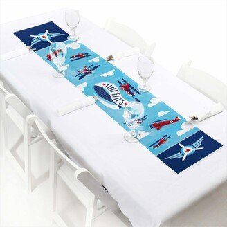 Big Dot of Happiness Taking Flight - Airplane - Petite Vintage Plane Baby Shower or Birthday Party Paper Table Runner - 12 x 60 inches