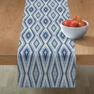 Table Runners: Shibori Diamond - Blue Table Runner, 72X16, Blue