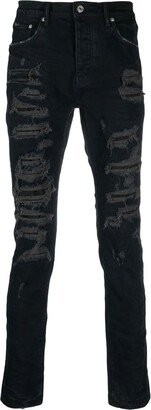 Black Cotton Blend Skinny Jeans