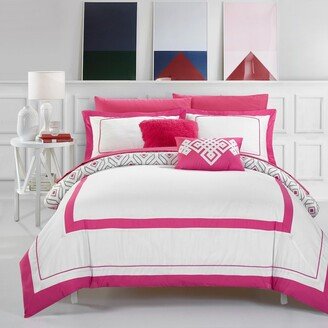 Chic Home Design Alon 7 Piece Reversible Comforter Set Bed in a Bag Hotel Collection Bold Lines Design Geometric Pattern Print Bedding-AA