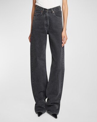 High-Rise V-Waist Wide-Leg Jeans