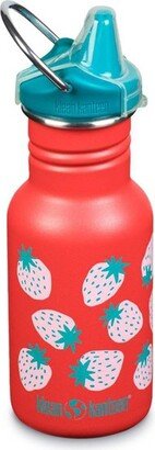 12oz Kids' Classic Narrow Stainless Steel Water Bottle with Sippy Cap - Coral Strawberries