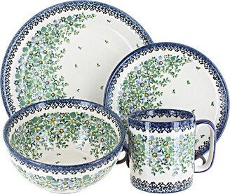 Blue Rose Pottery Blue Rose Polish Pottery Clover Fields 16 Piece Dinnerware Set