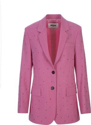 Wool Suiting Jacket In Virgin Wool With Jewelled Applications